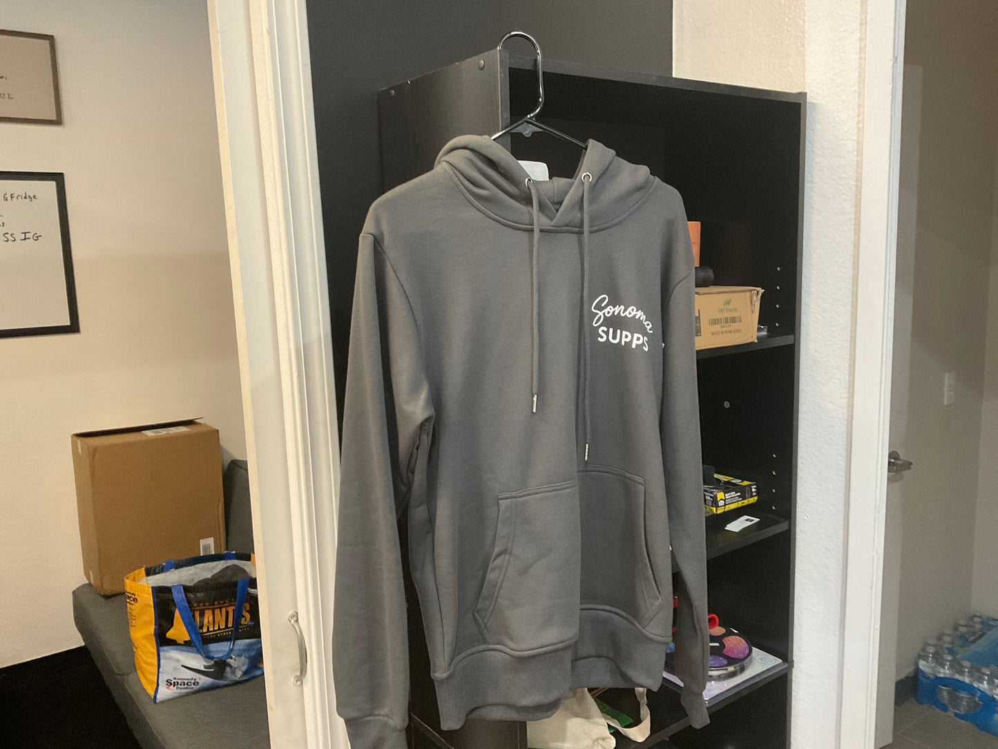 LOGO HOODIE SWEATSHIRTS - GRAY - XXL