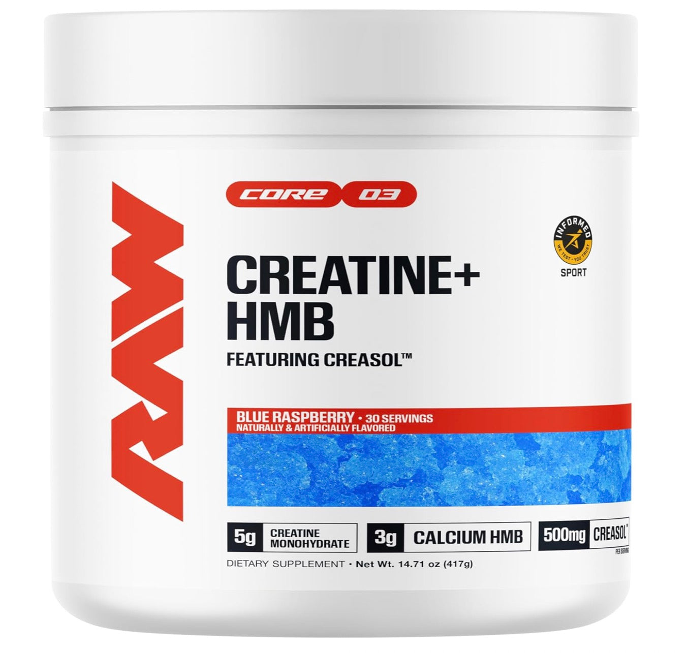 RAW NUTRITION - Creatine+HMB - Blue Rasberry