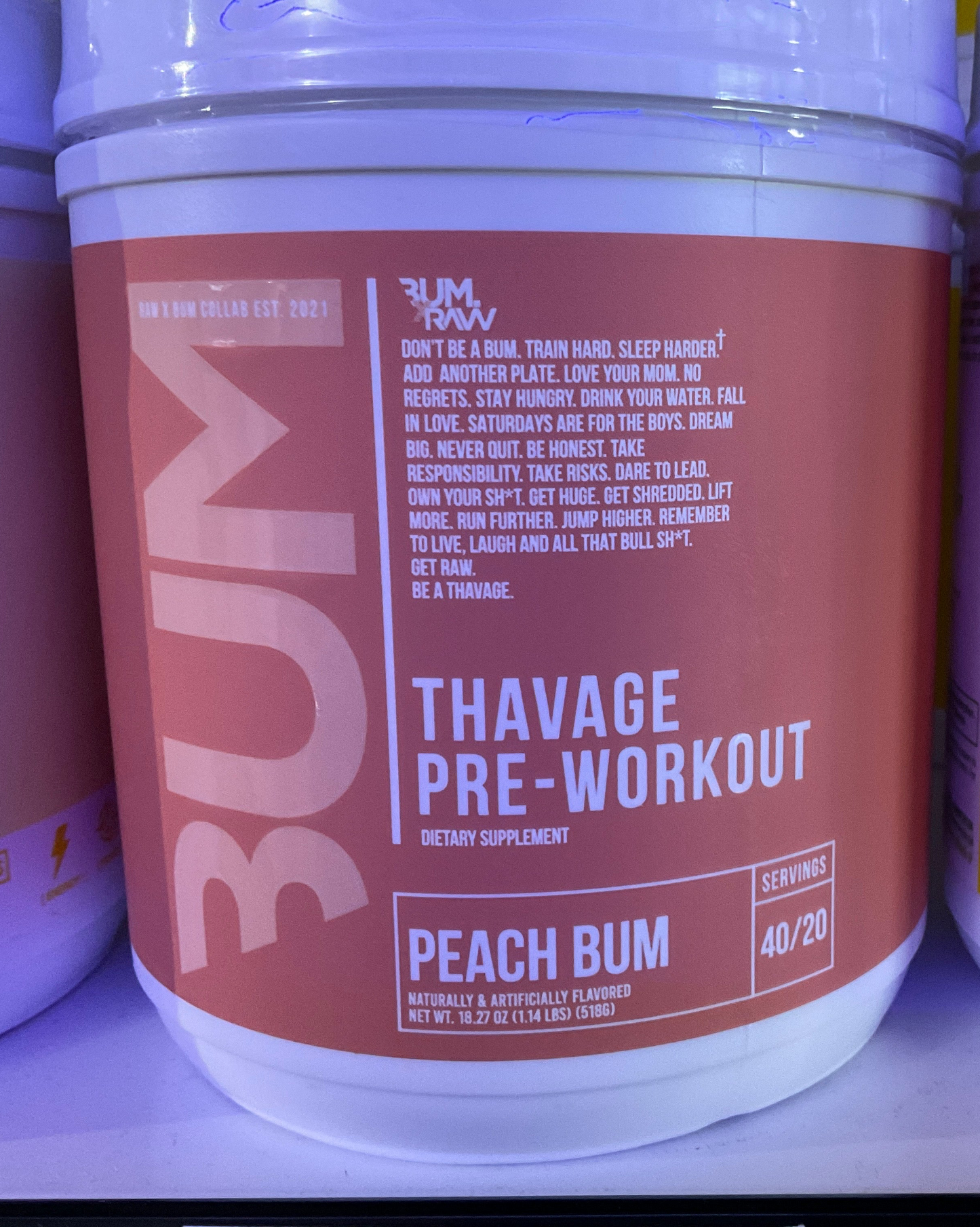 RAW NUTRITION - Thavage Pre-W - Peach Bum