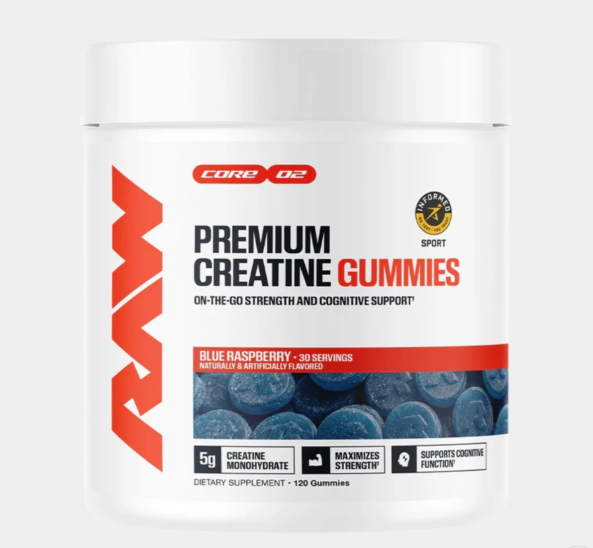 RAW NUTRITION - Creatine Gummies - Blue Rasberry