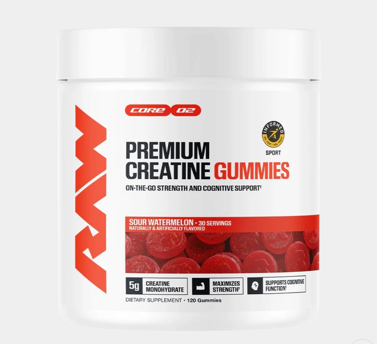 RAW NUTRITION - Creatine Gummies - Sour Watermelon