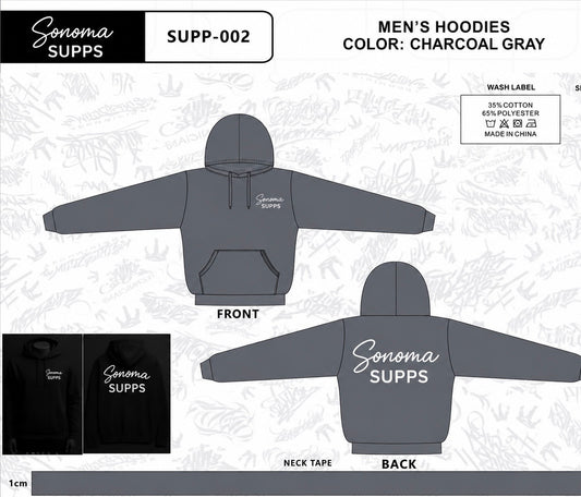 LOGO HOODIE SWEATSHIRTS - BLACK - XL