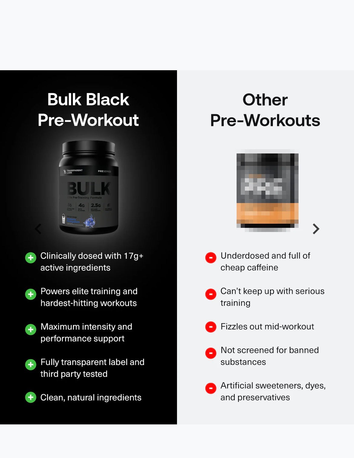 Transparent Labs BULK BLACK Pre-Workout - Black Cherry
