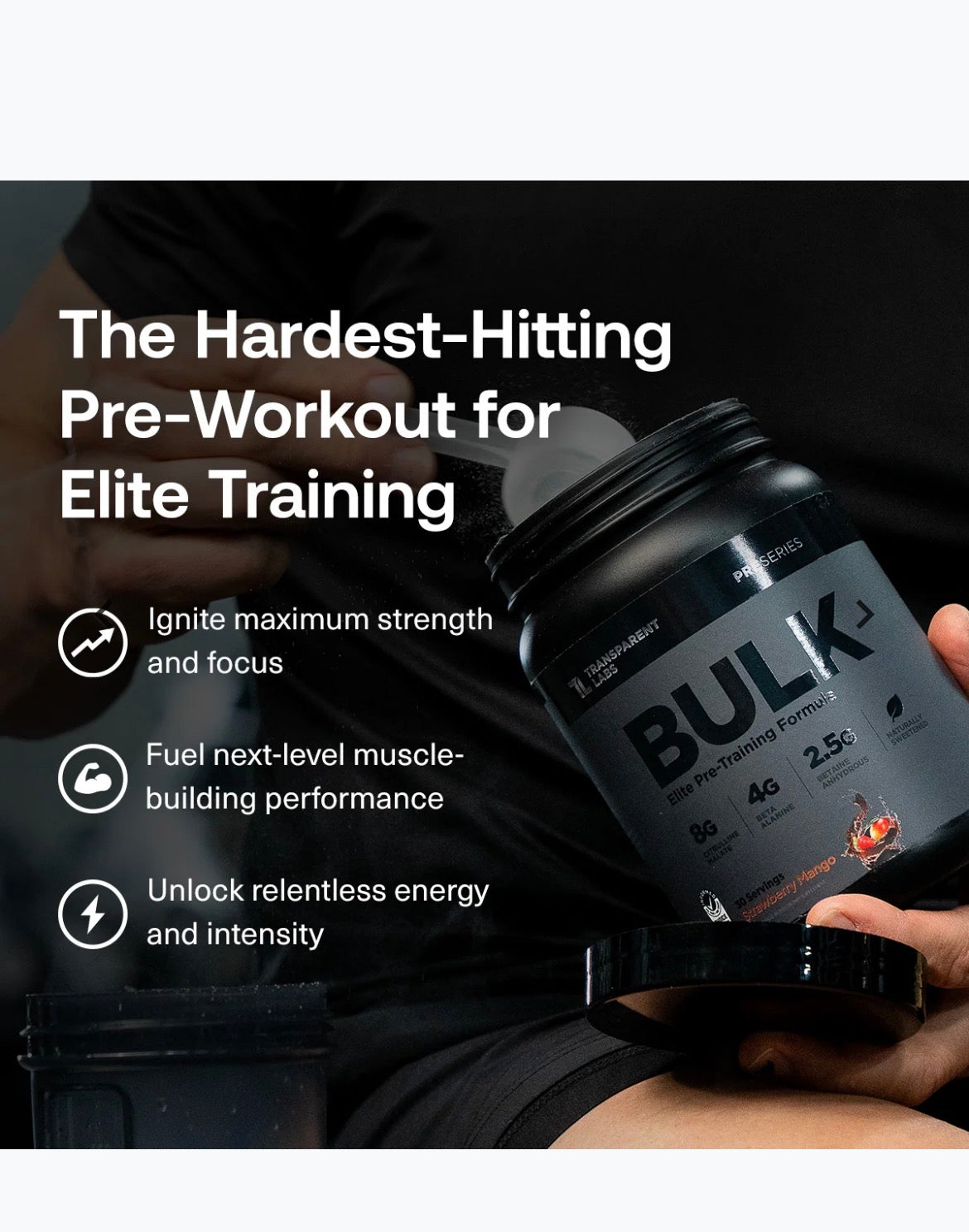 Transparent Labs BULK BLACK Pre-Workout - Black Cherry