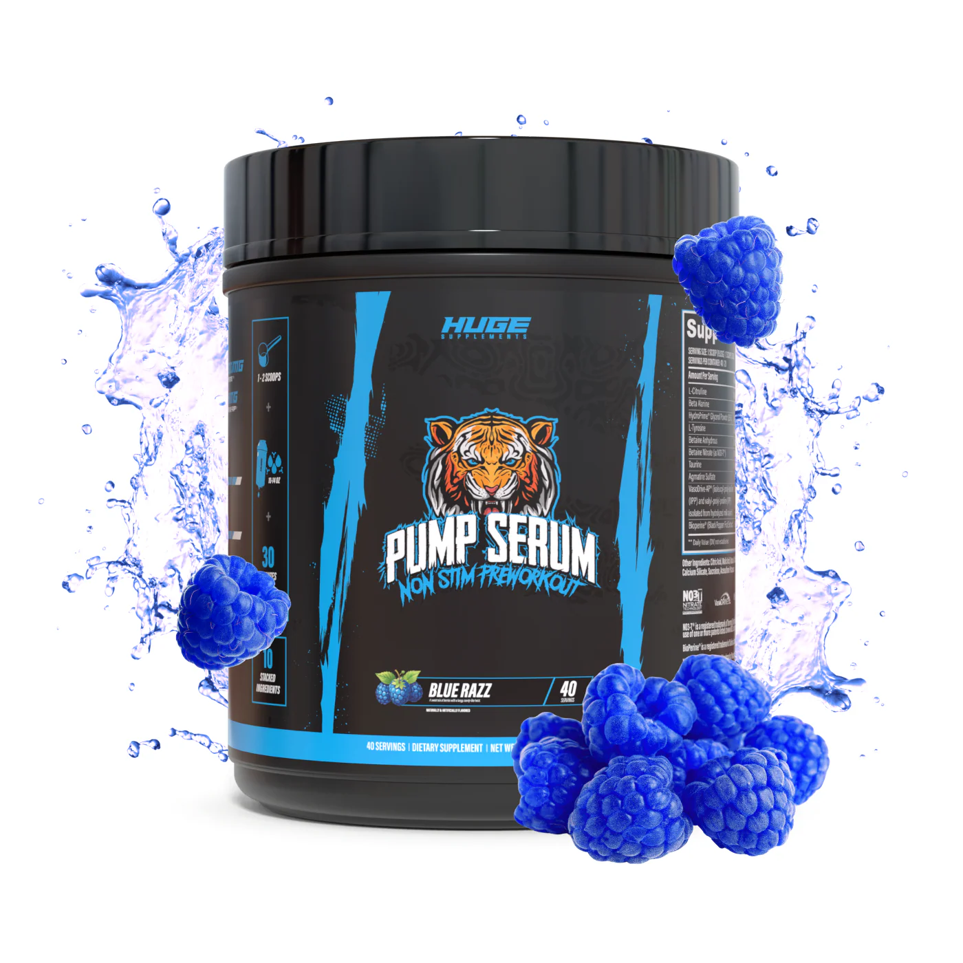 HUGE - Pump Serum Stim Free Pre-W -Blue Raspberry